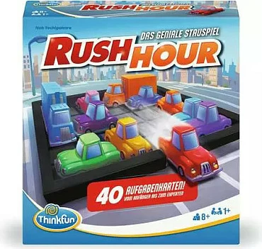 Lojë logjike Ravensburger ThinkFun Rush Hour 2024, 40 karta sfidash, 1 lojtar, 8+ vjeç, shumëngjyrëshe