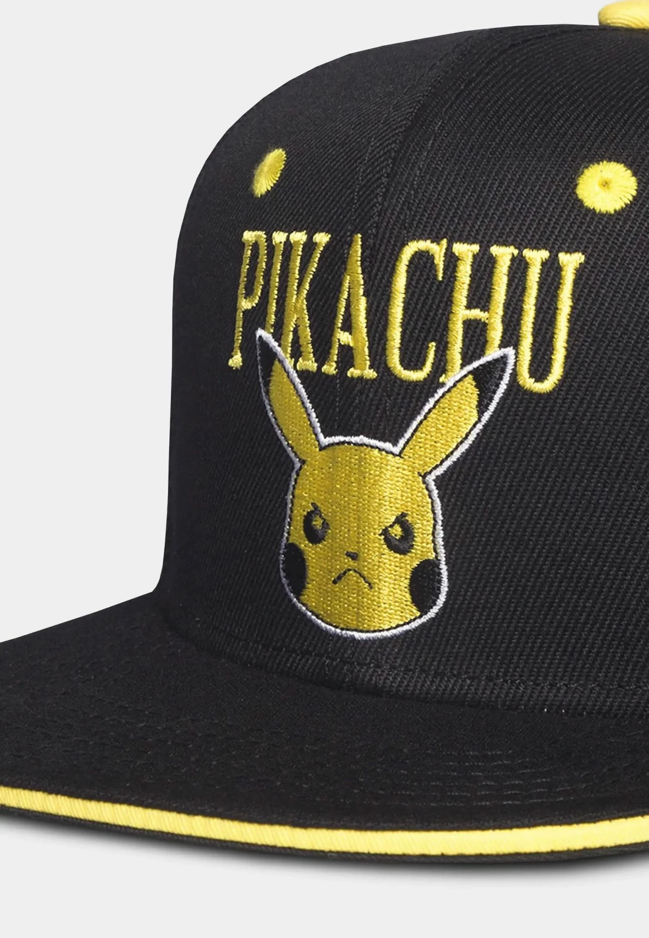 Kapelë snapback Difuzed Pokémon Angry Pika, pambuk twill, e zezë/verdhe
