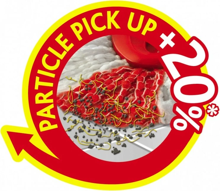 Pad zëvendësues për mop Vileda Easy Wring & Clean TURBO, mikrofibër, Kuq/Bardhë