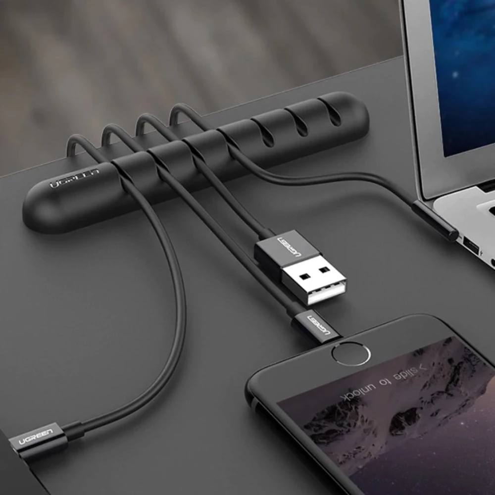 Organizues kabllosh Ugreen LP114, vetë-ngjitës, për 7 kabllo, i zi