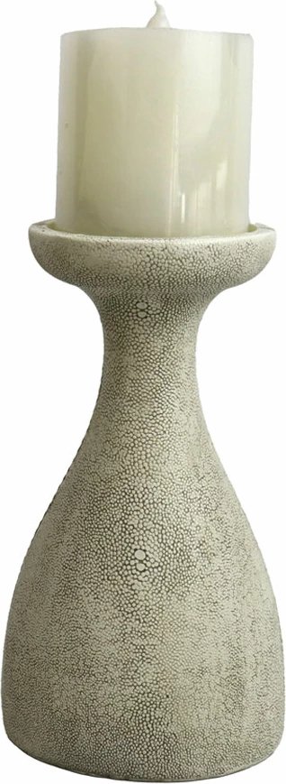 Mbajtëse qirinjsh dekorative TERZO.I, ngjyrë gri guri, 12x9.5x22cm, polirezine