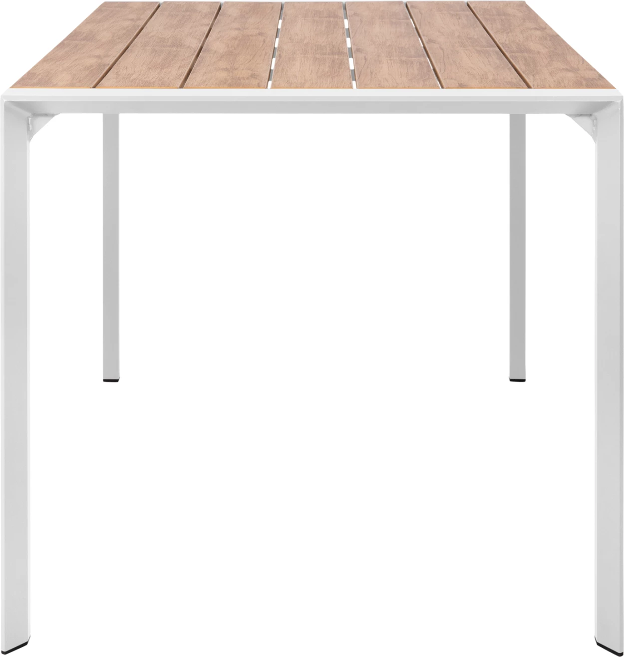 Tavolinë ngrënieje për jashtë GOYA, alumini, ngjyrë e bardhë & sipërfaqe tavoline polywood, 160x80x75 cm
