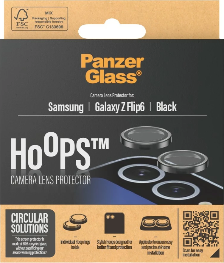 Mbrojtës lente PanzerGlass për Samsung Galaxy Z Flip 6, i zi