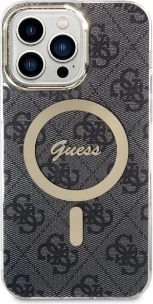 Mbështjellës Guess 4G MagSafe për iPhone 14 Pro Max, i zi