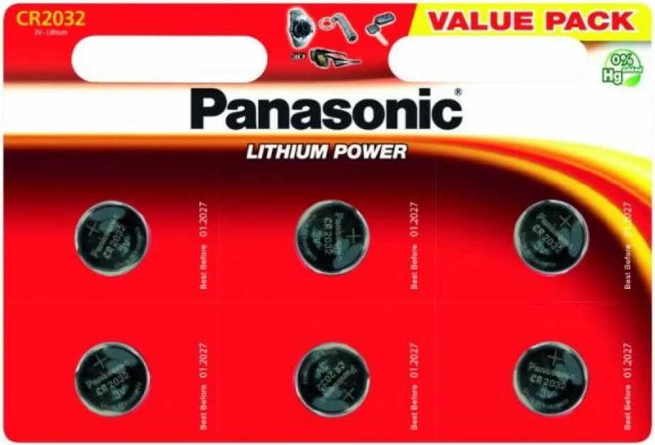 Bateri origjinale Panasonic CR2032 3V, 220MAH, 6 copë