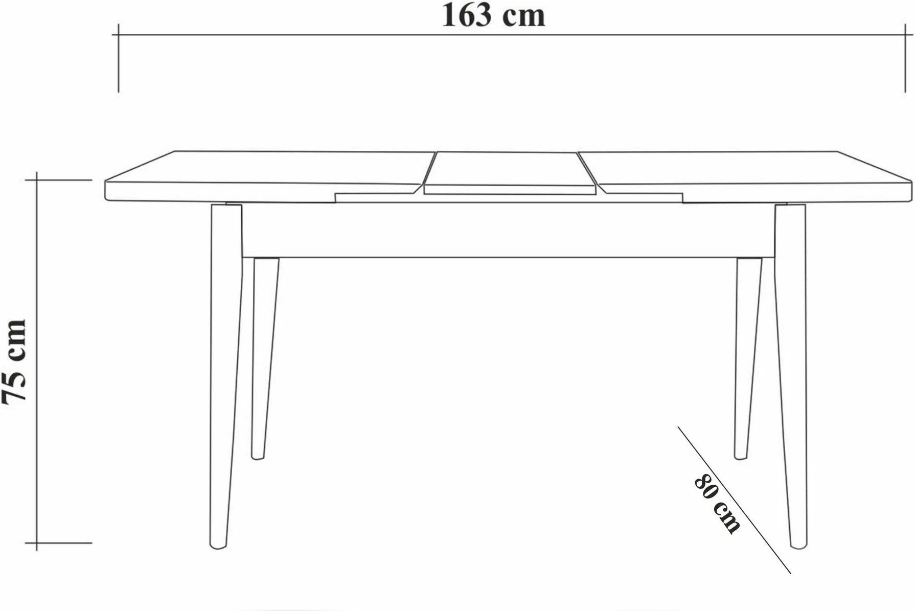 Set tavoline me karrige të zgjatshme për ngrënie (4 copë), Skye Decor, Vina 0900 - 3, e bardhë, stone