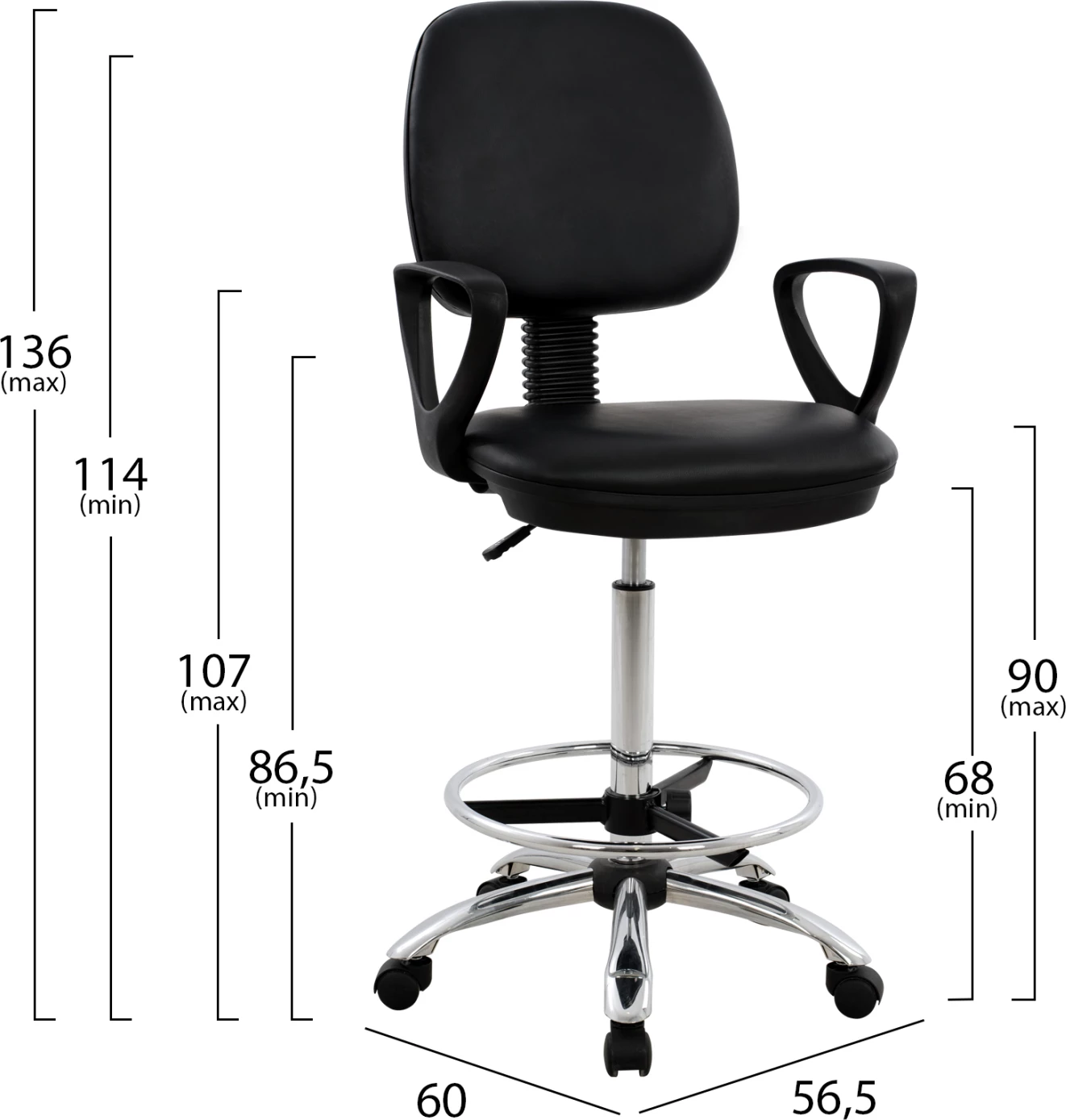 Karrige për zyre VEGAR FH1042.01, e zezë