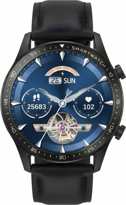 Smartwatch Gravity GT10-5, e zezë, 2 rripa
