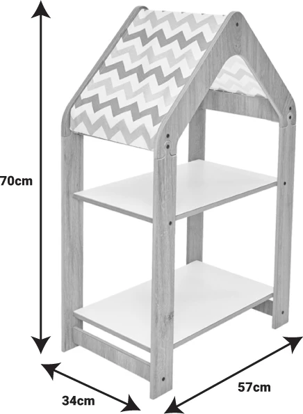Raft Montessori Zoilen, bardhë-blu, mdf, 50x30x80cm