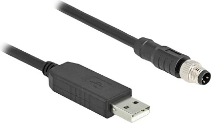 Kabllo seriale DeLOCK USB 2.0 Type-A në M8 RS-232, FTDI, 1.8m, e zezë