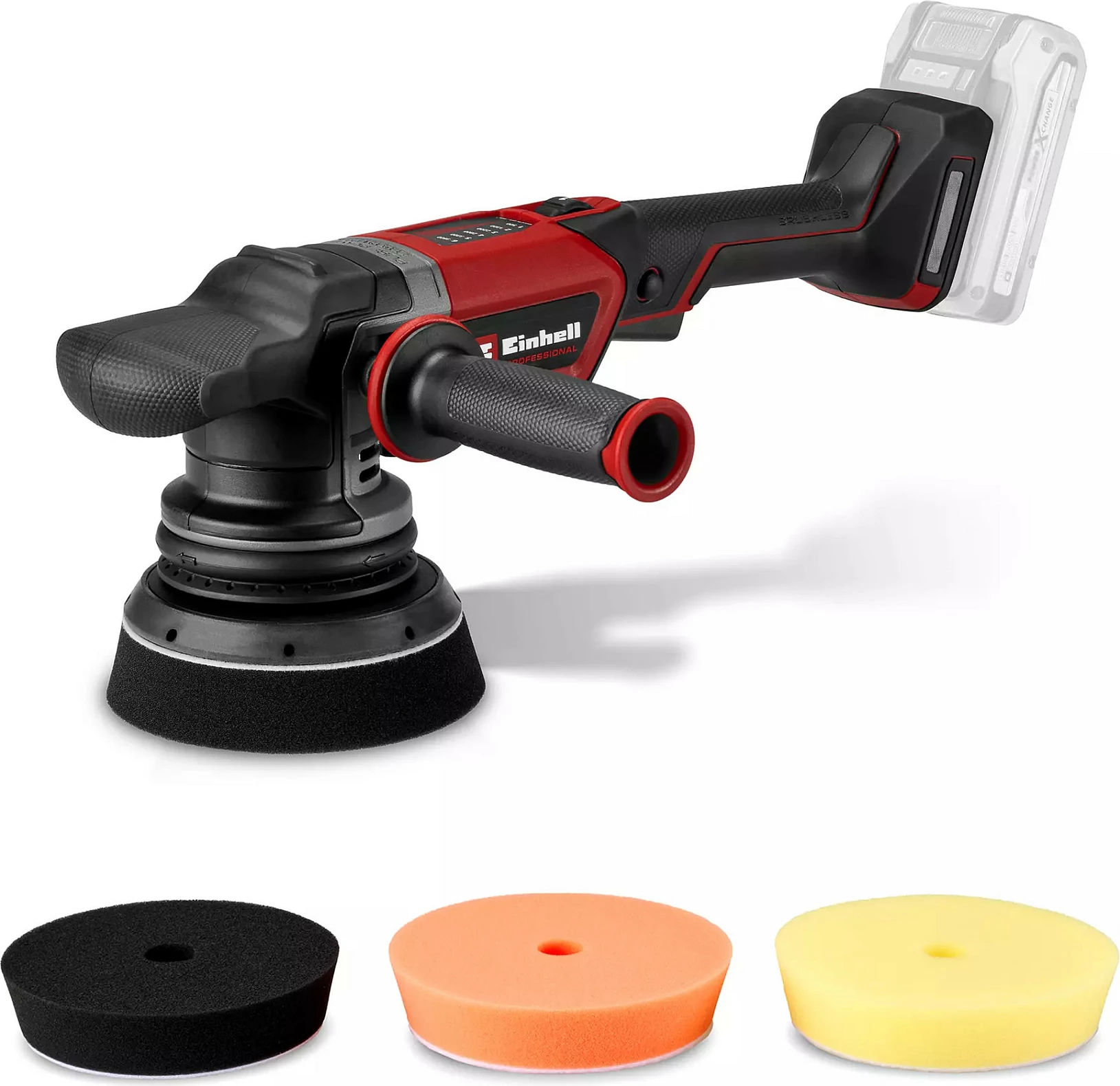 Polirues ekscentrik me bateri Einhell CP-EP 18/125 Li BL-Solo, rregullim fuqie, 2.13 kg, i zi