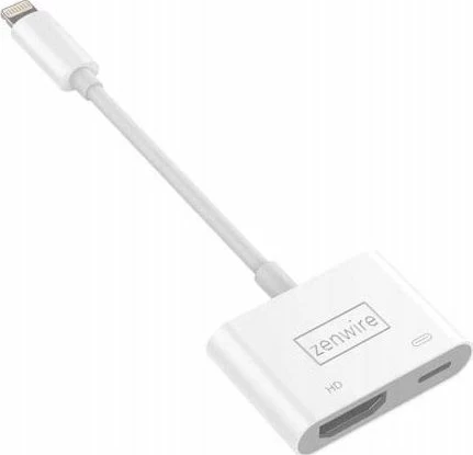 Adapter HDMI për Lightning Zenwire AV 2020, 15 cm, i bardhë