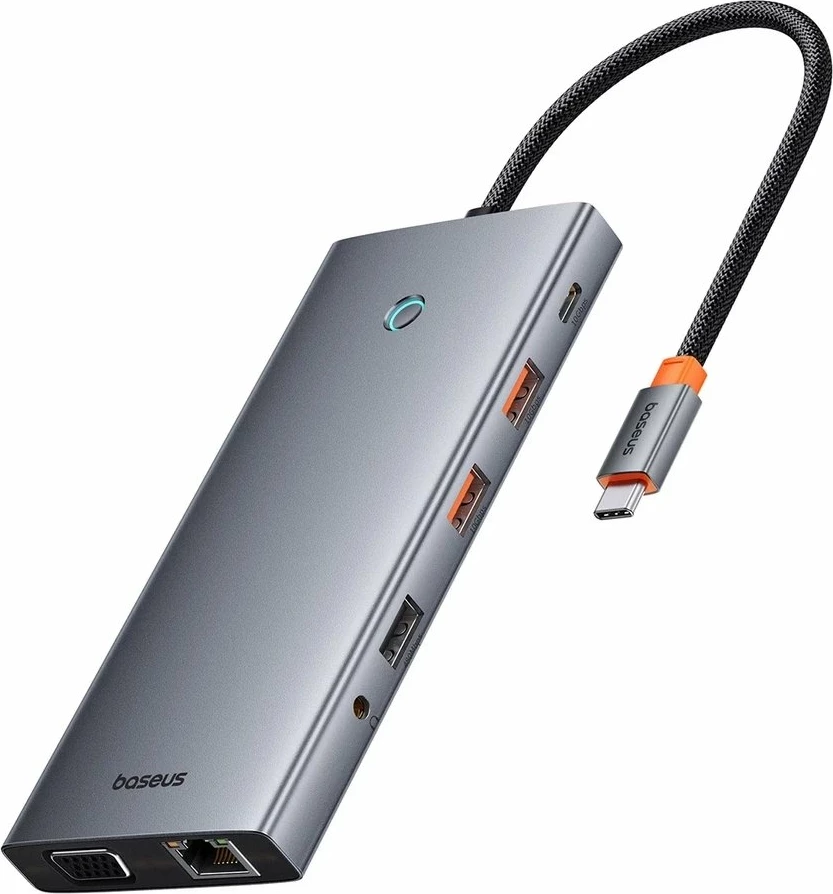 Docking station Baseus PortalJoy Series BS-OH119 13n1 USB-C PD 100W 8K DP 2x HDMI VGA LAN SD/microSD, gri