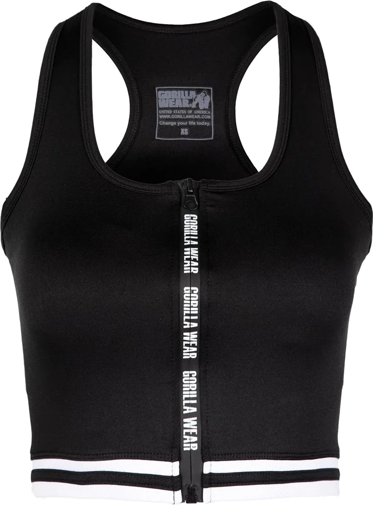 Mesa Zip Front Crop Top - Black 