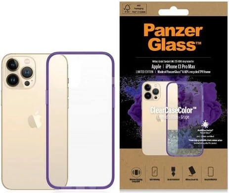 Mbështjellës PanzerGlass ClearCase, për iPhone 13 Pro Max, transparent vjollcë