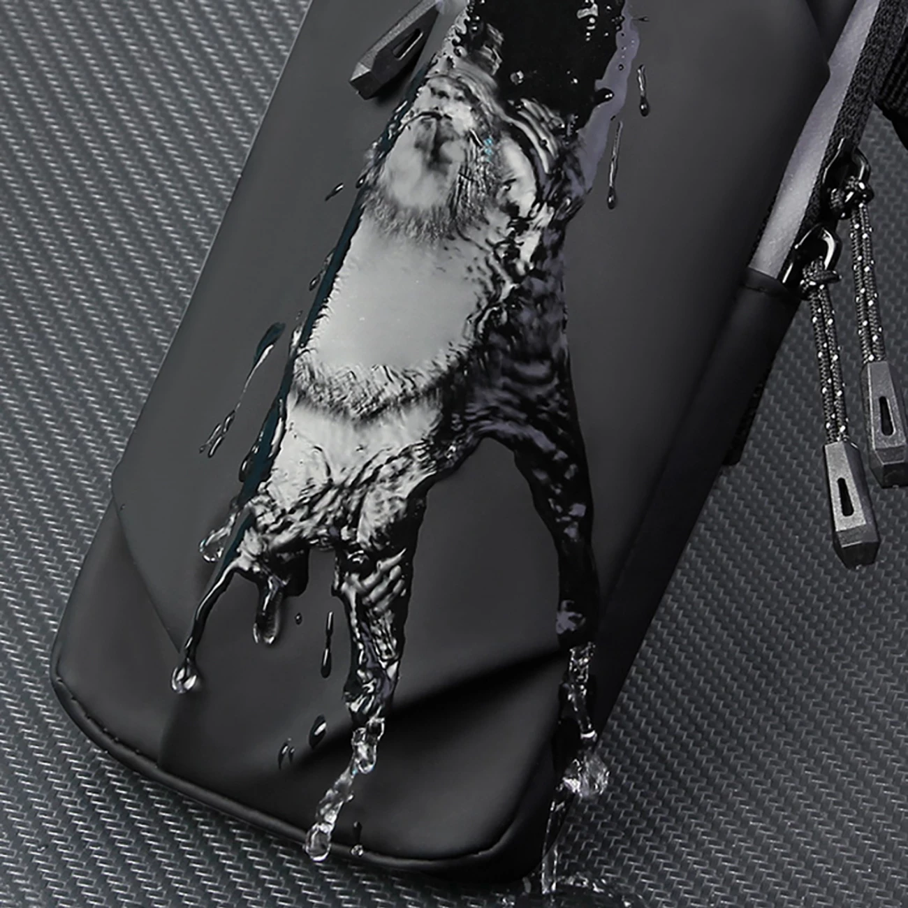 çantë krahu sportive për celular, Wozinsky WSDB-B, 19x10x2.5 cm 86 g, e papërshkueshme nga uji, e zezë