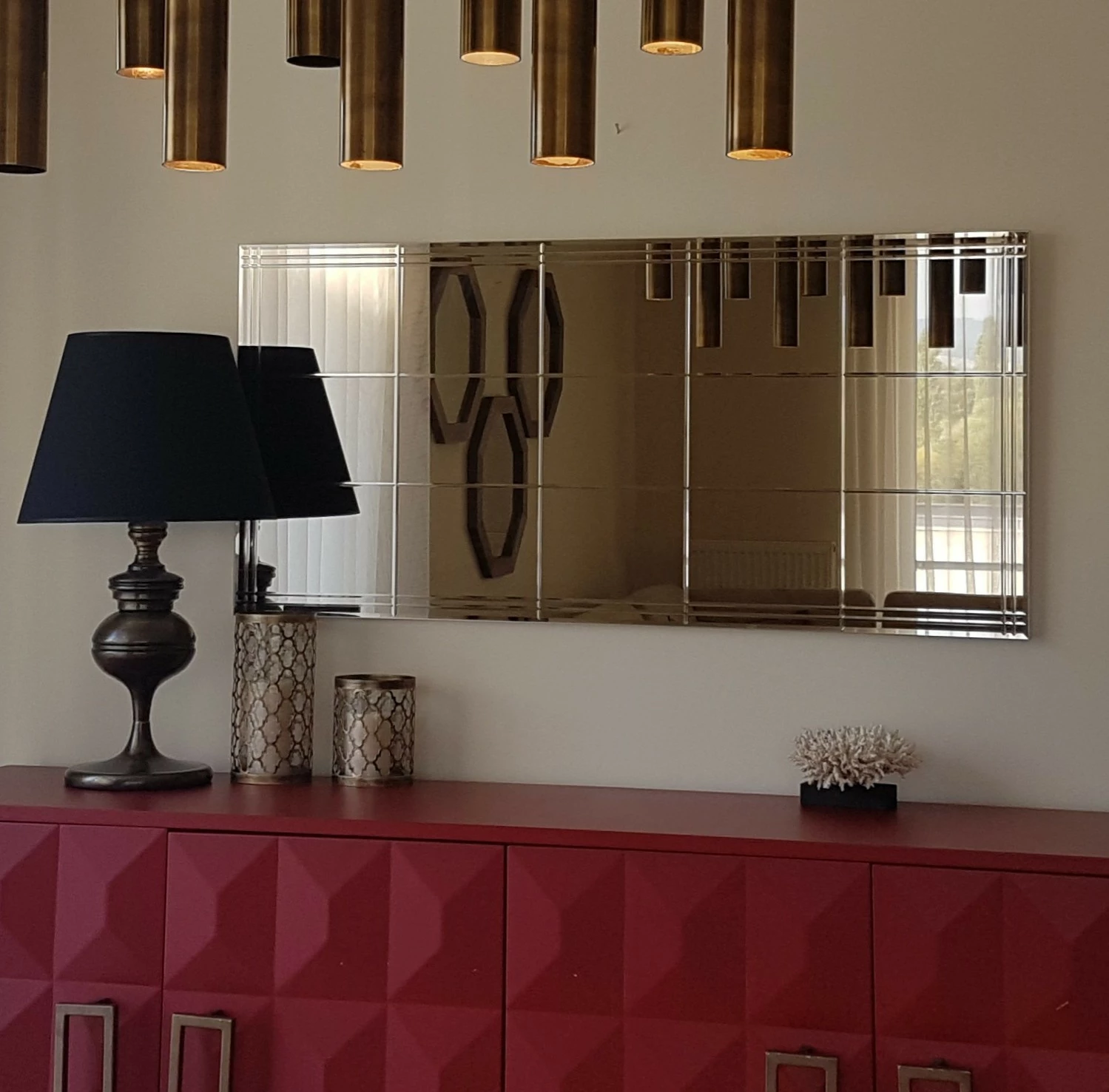 Pasqyrë Hanah Home, bronzi, NSTLA308y, 130x62cm