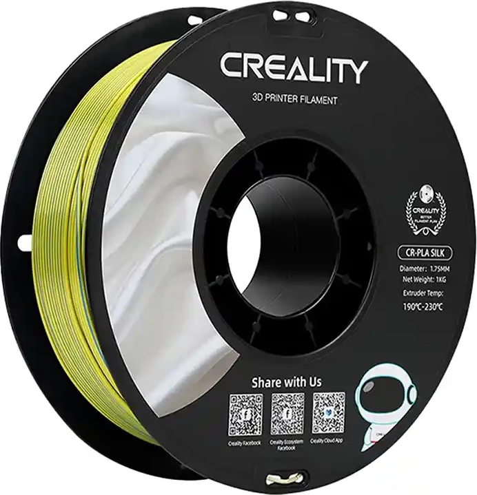 Filament PLA Creality CR-Silk, 1.75 mm, 1 kg, verdhë-blu