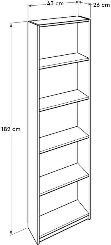 Raft librash Hanah Home, Ktp-325-Bb-1, ngjyrë e bardhë