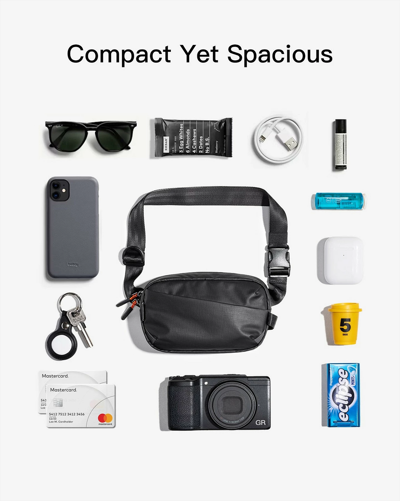Çantë beli Inateck FB01002, 900D poliester, RFID, e zezë