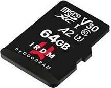 Kartë memorie GOODRAM micro SDXC, V30 A2, + përshtatës, 64GB 