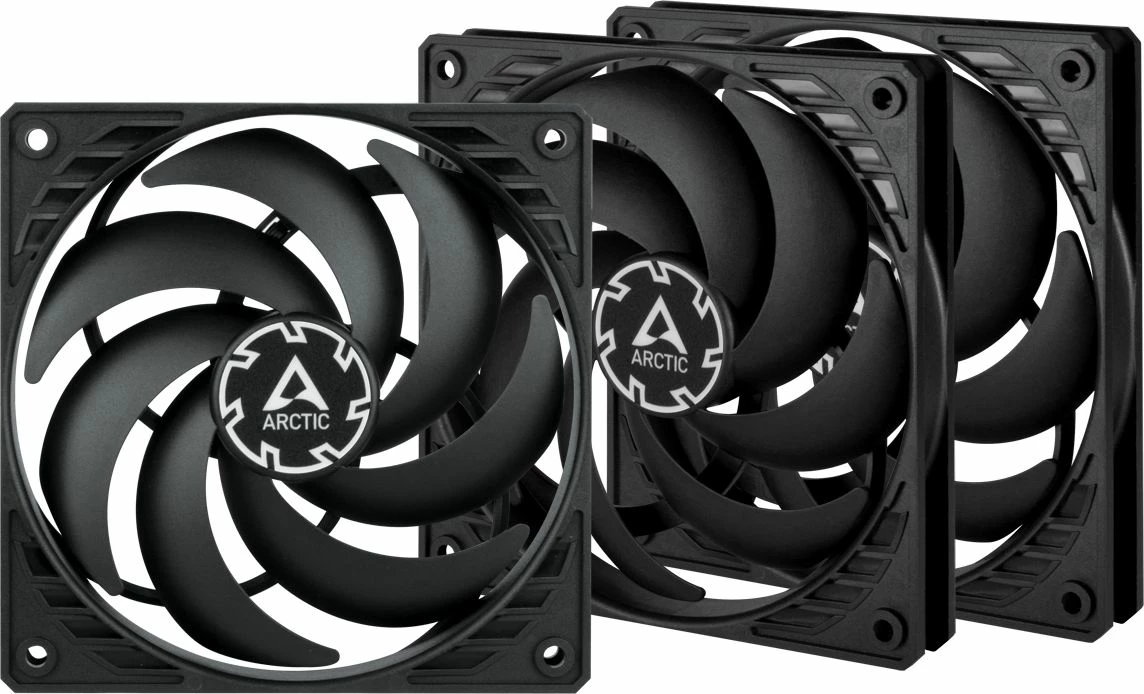 Ventilator kasë PC Arctic P12 Slim PWM PST ACFAN00275A 120mm, 3 copë, i zi
