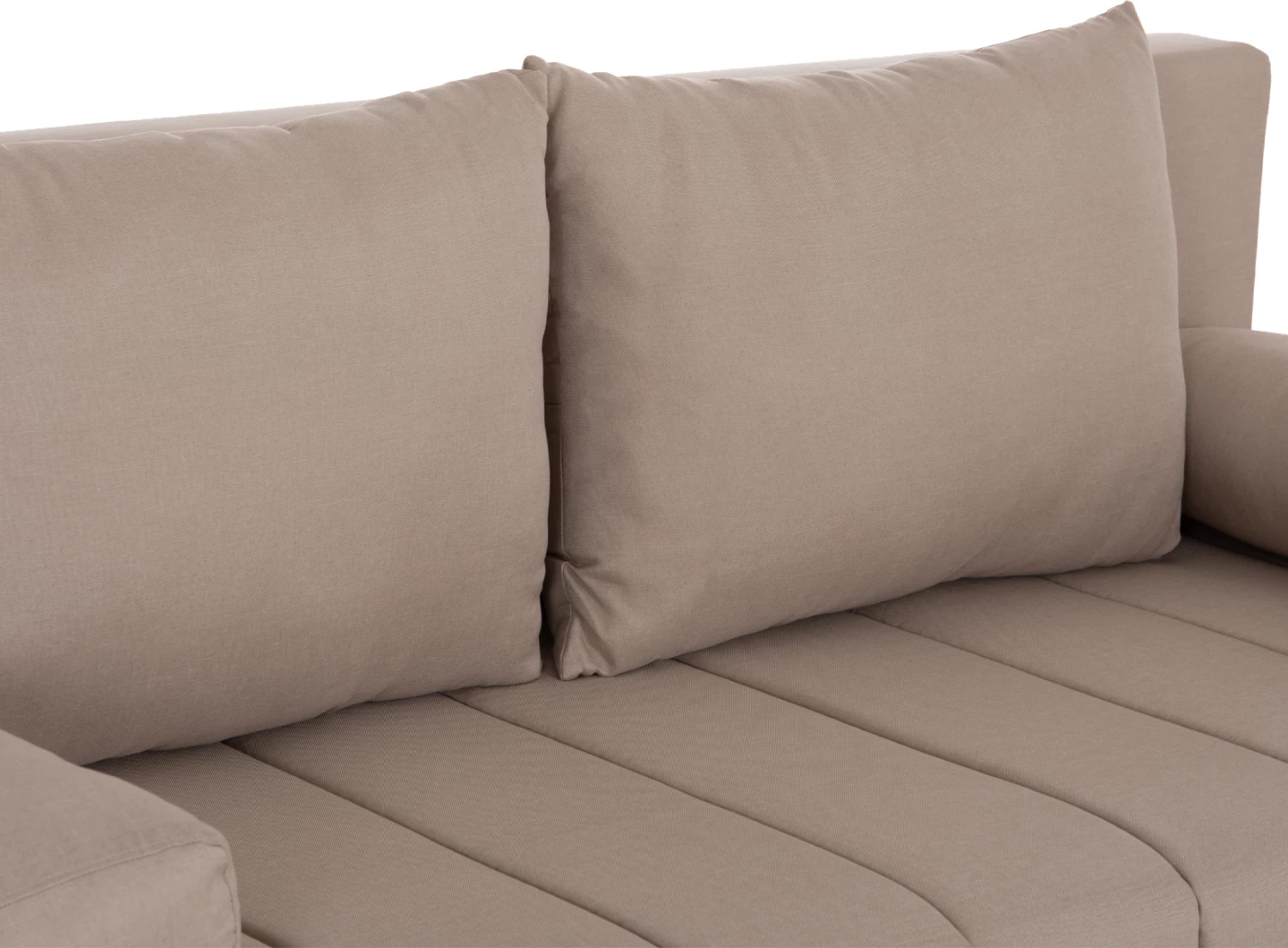 Krevat-sofa 3 vendesh KEND, material stof, bezhë e çelët, 188x85x82cm