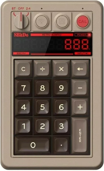 Kasë numerike mekanike 8BitDo C64 Edition, RET00464, Bluetooth/2.4GHz/USB-C, e zezë/gri/kuqe