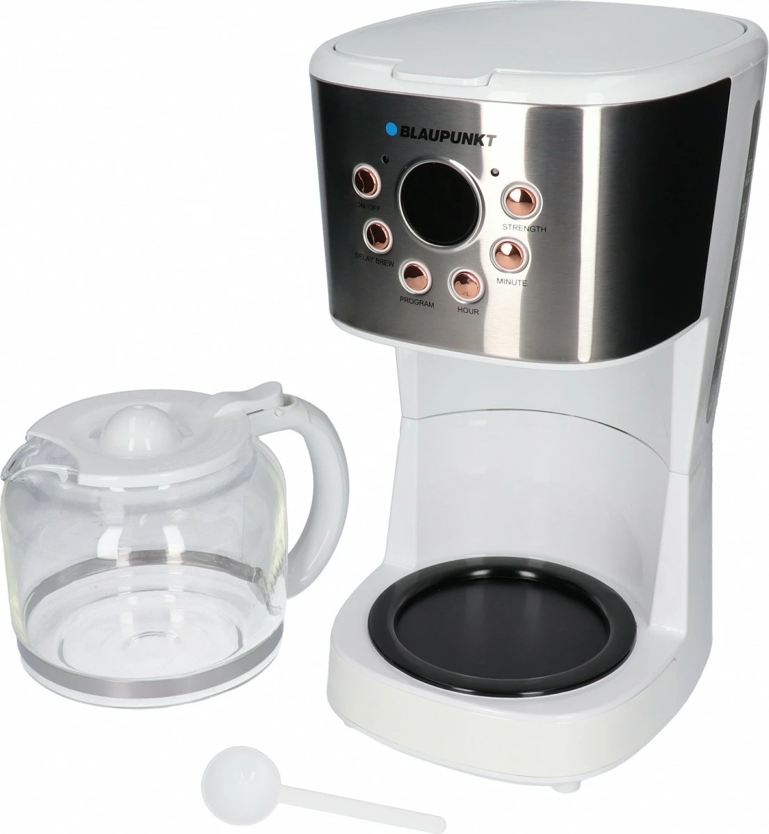 Aparat kafeje drip Blaupunkt CMD802WH, 1.5L, 900W, Bardhë/Argjendtë