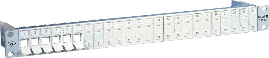 Panel 19" Sonstige Z BTR, 1U, 24 porta, gri