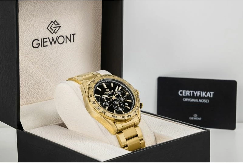 Orë dore meshkuj Giewont GW9580-B4, gold black