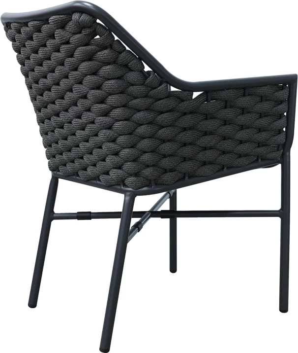 Karrige me krahë Ortegia, alumini, ngjyrë antracit, 57x62x82cm