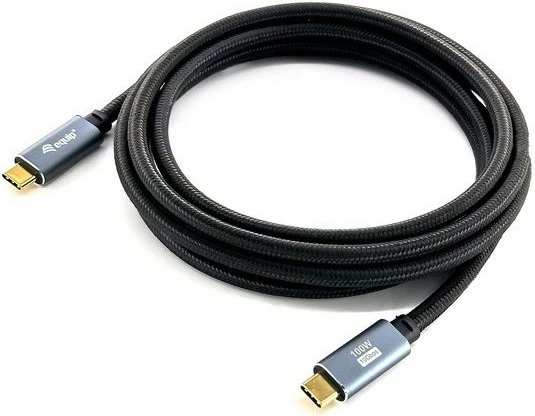 Kabllo USB-C Equip 3.2, 3m, 100W, 10Gbps, e zezë