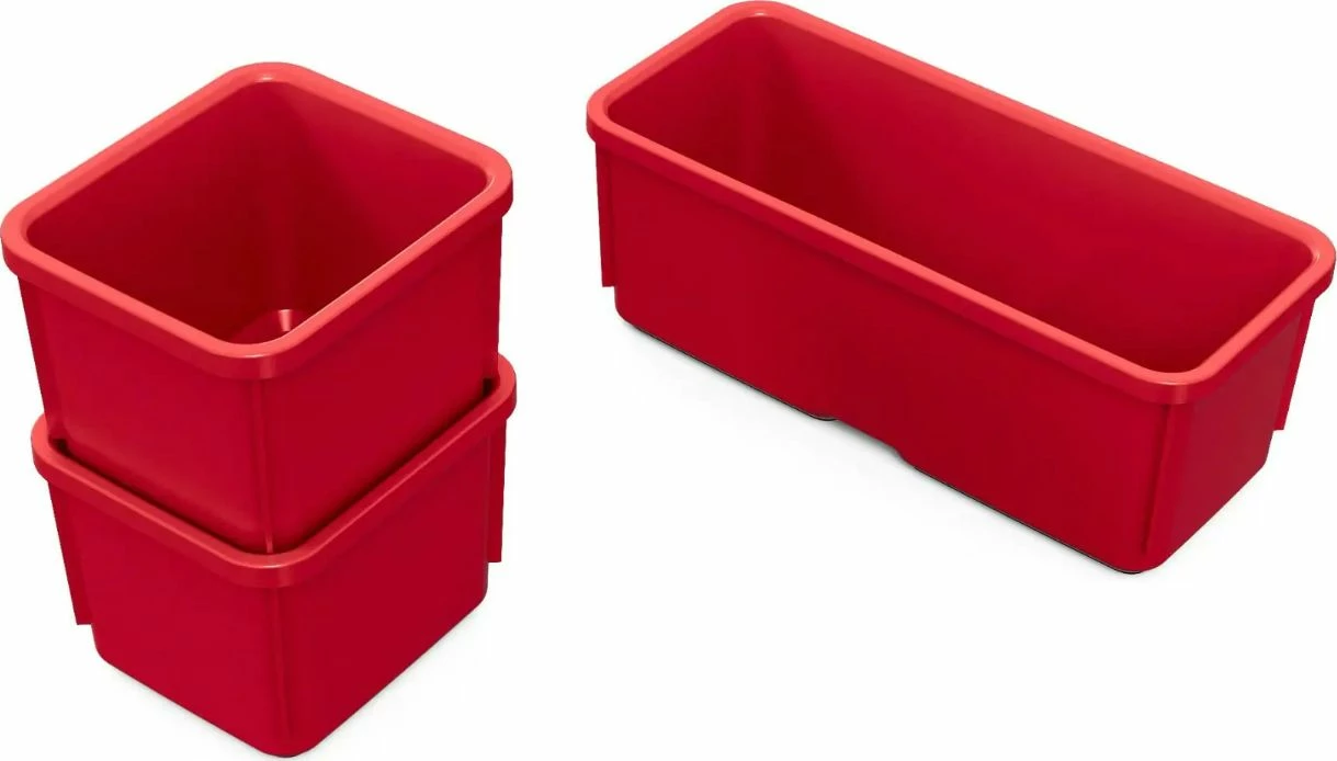 Kuti veglash me rrota Keter Stack'N'Roll, set modular 3 copë, e zezë