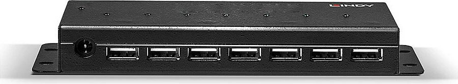 Hub USB LINDY 7-Port USB 2.0 Metal, 480 Mbit/s, kabllo 1.8 m, i zi