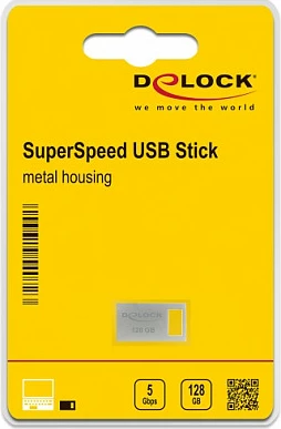 USB stick DeLOCK 128GB, USB 3.2 Gen 1 Type-A, metal, argjendtë