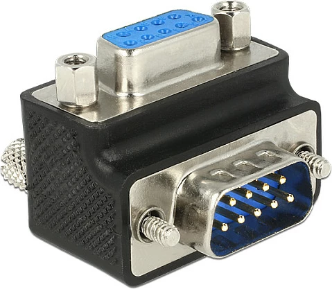 Adapter serial DeLOCK DB-9 Femër në DB-9 Mashkull, Sub-D 9-pin, i zi