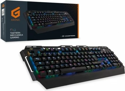 Tastierë gaming Conceptronic, mekanike, RGB, Blue Switch, QWERTY italiane, e zezë