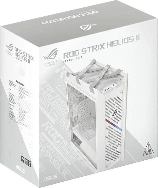 Kasë ASUS ROG STRIX HELIOS II GX601S, Midi Tower, RGB, xham i kalitur, e bardhë