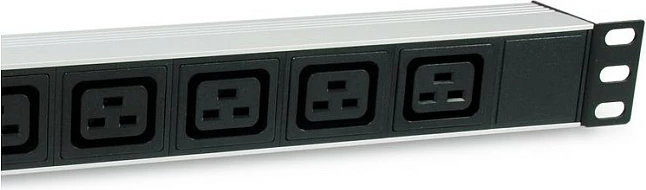 Prizë rackmount Equip 1U, 6x IEC C19, me ndërprerës, e zezë