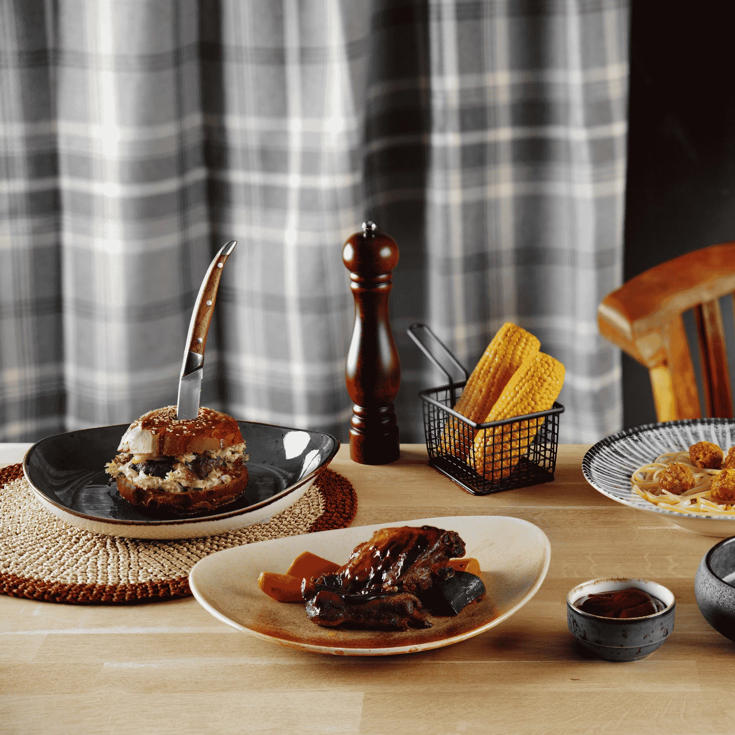 Pjatë prezantuese Fine Dine Constancy Ø220 mm, kafe, set 3 copë