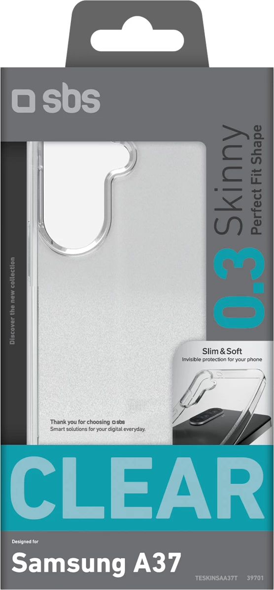 Mbështjellës SBS Skinny Cover për Samsung Galaxy A37, TPU transparent, me kuti