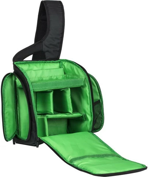 Çantë krahu RIVACASE Green Mantis 8 ndarje, e zezë