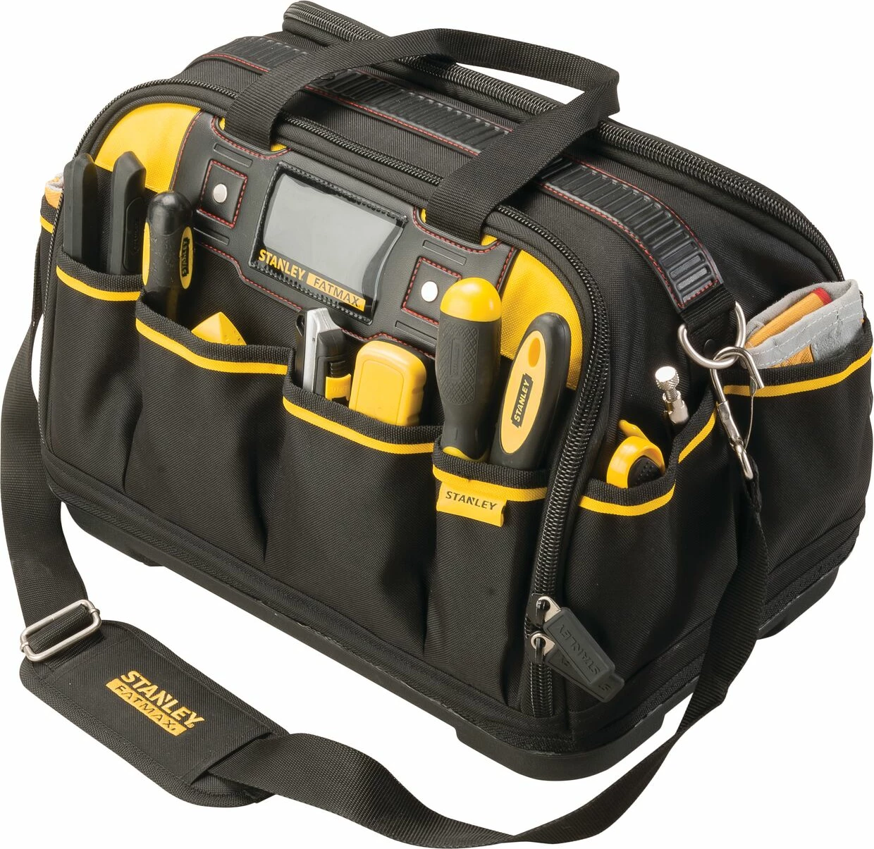 Çantë veglash Stanley FATMAX FMST1-73607 2-në-1 multi-purpose me ndarje të thella, xhepa dhe rrip shpatulle, e zezë/verdhë