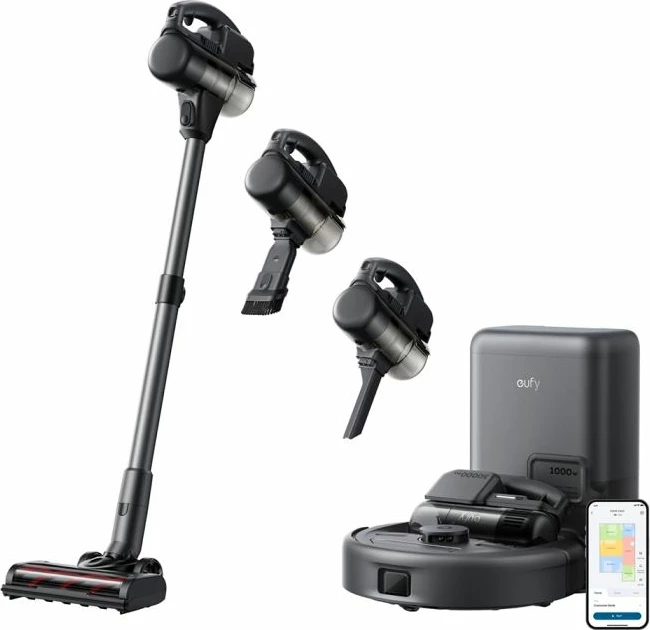 Robot fshesë me stacion vetë-zbrazës 3-në-1 Anker Eufy E20 (T2070G10), 30.000 Pa/8.000 Pa, qese 3 L