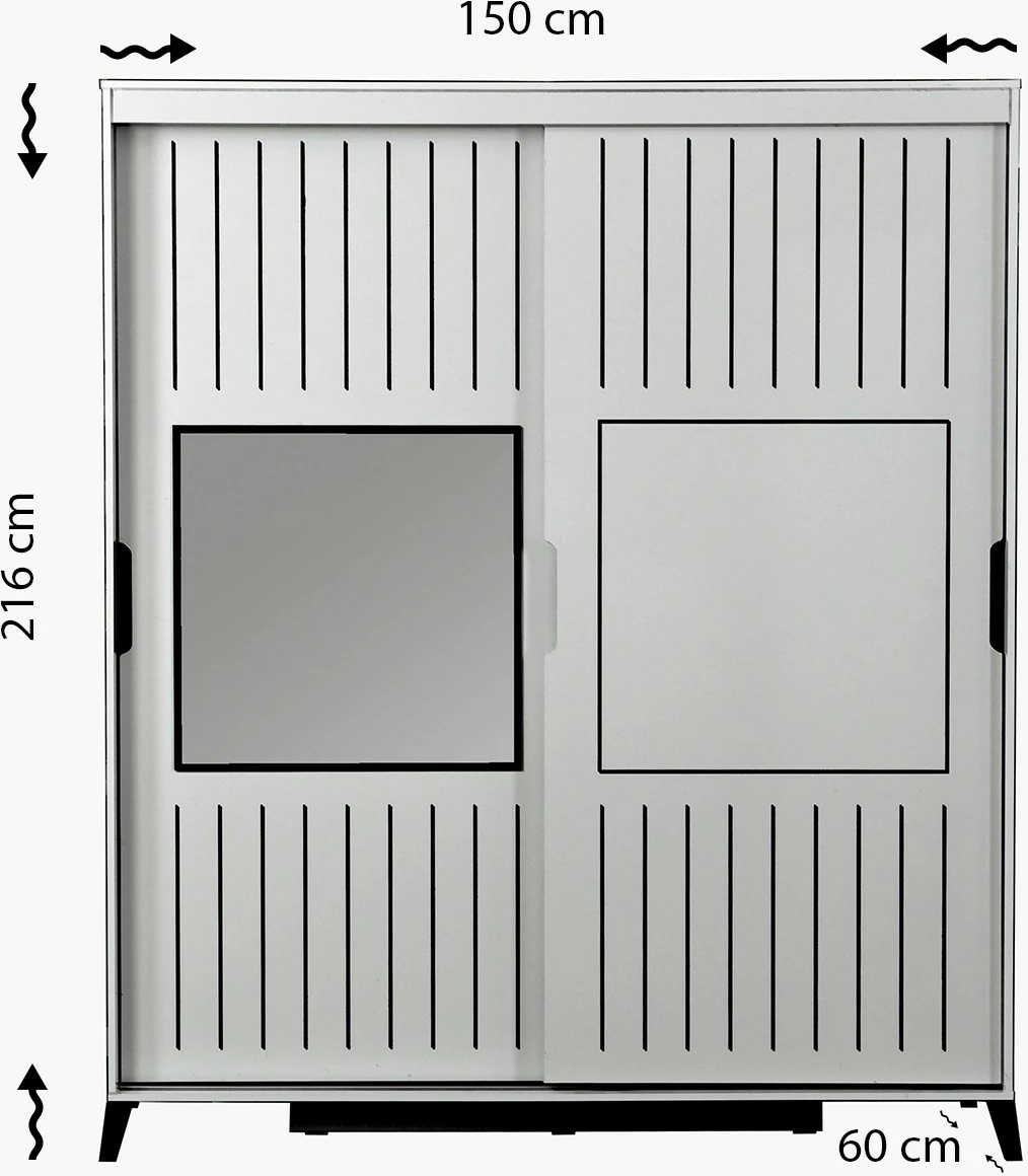 Dollap i bardhë me pasqyrë Hanah Home, Pasific Home Fuga 150