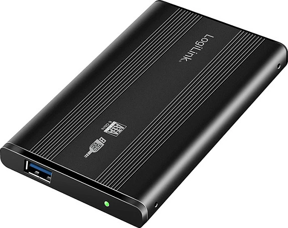 Kasë eksternë për HDD/SSD 2.5" LogiLink, SATA në USB 3.2 Gen 1, 5 Gbit/s, alumini, e zezë