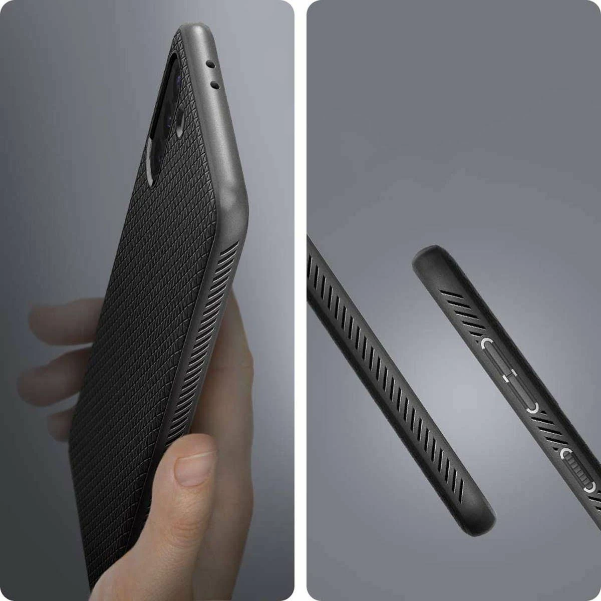 Mbështjellës Spigen Liquid Air për Samsung Galaxy S21, i zi mat