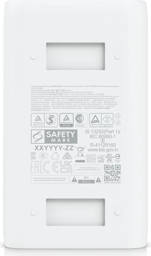 PoE furnizues Ubiquiti UISP U-PoE++, Gigabit Ethernet, 48 V, Bardhë