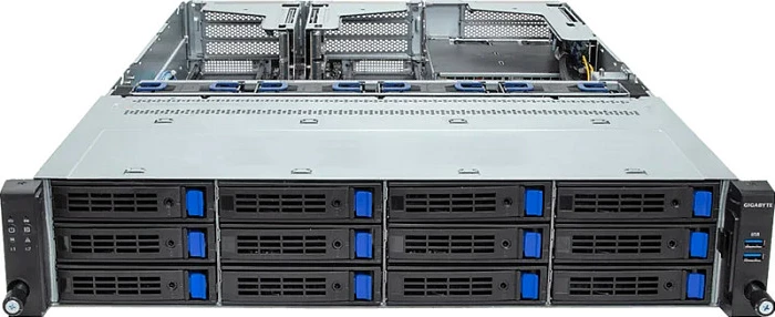 Server Gigabyte R263-S30-AAH2, Rack 2U, Intel Xeon Gen 4/5, 12x3.5"/2.5" hot-swap, 2x1300W, gri